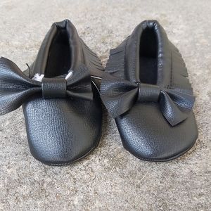 Newborn, Black, girl moccasin shoes